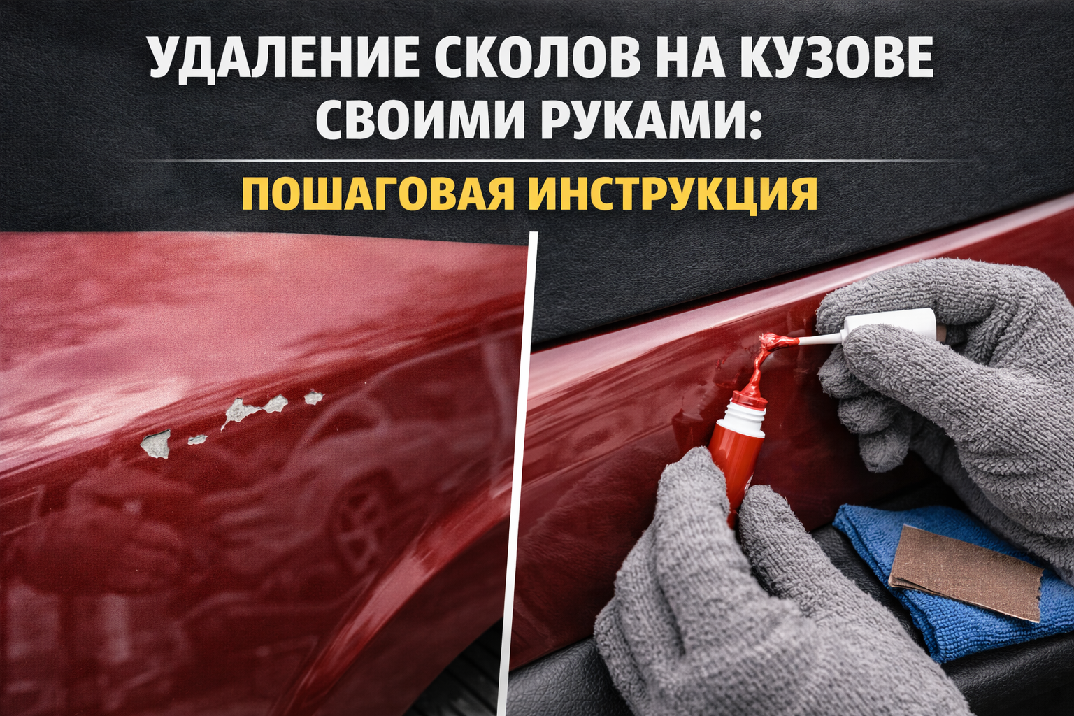 Удаление сколов на кузове своими руками