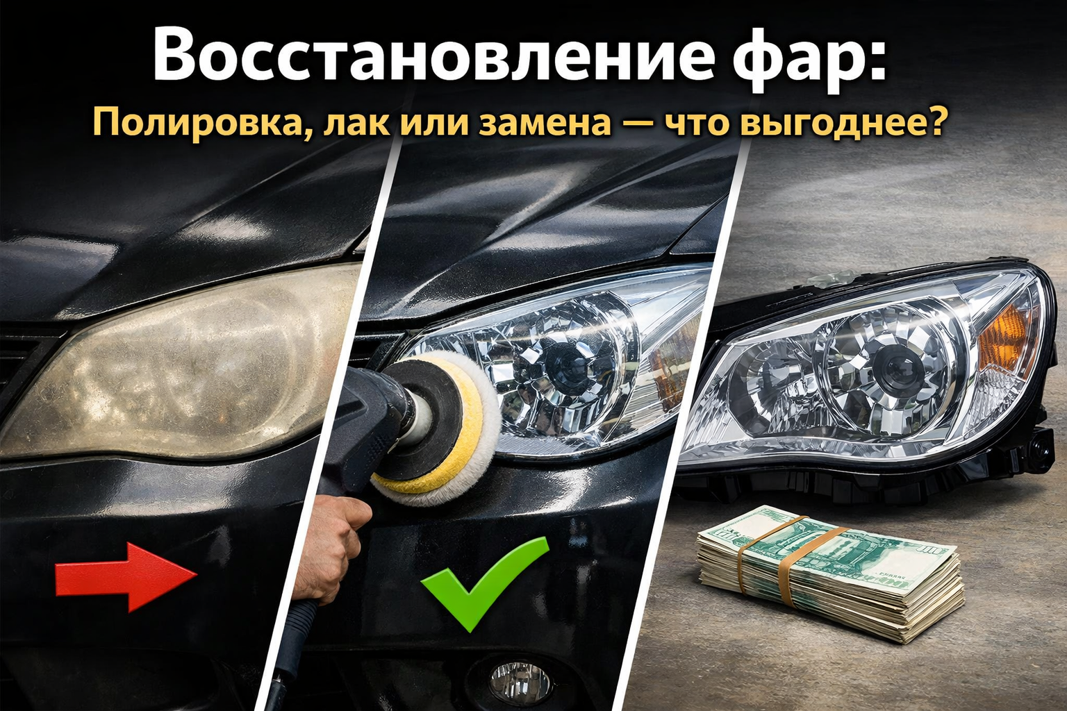Восстановление фар: полировка, лак или замена - что выгоднее?