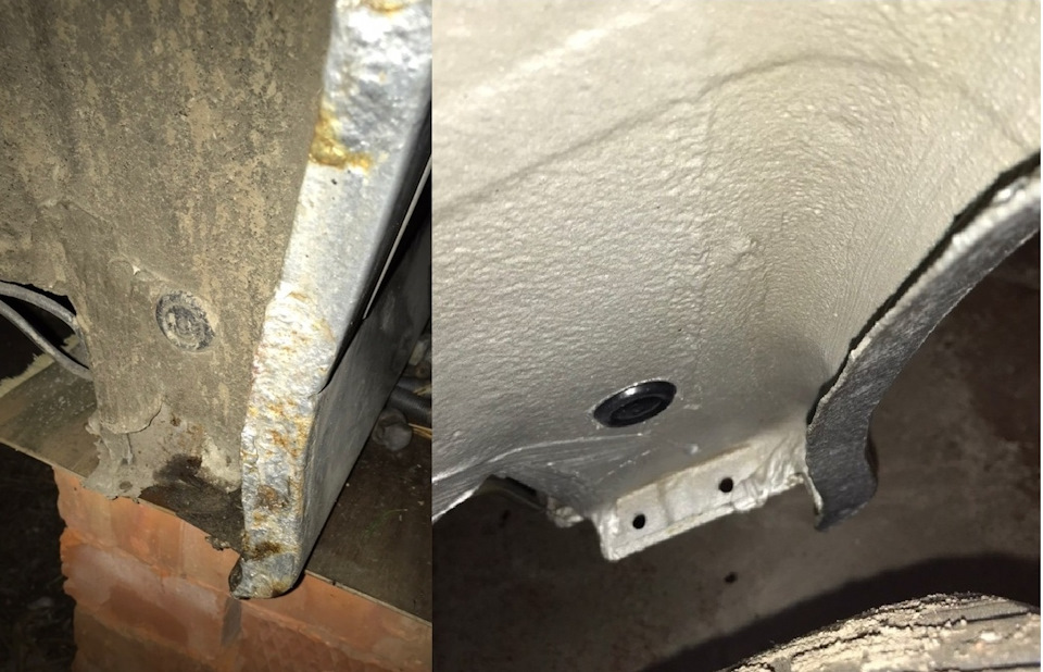 Сквозные отверстия и раковины в скрытых полостях (пороги, стойки, лонжероны)